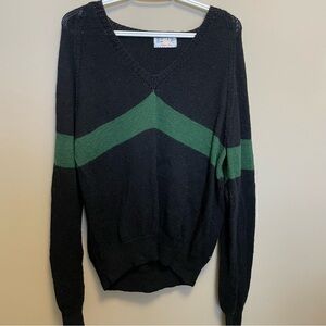 Vintage Knit V-Neck Sweater Approx XL
